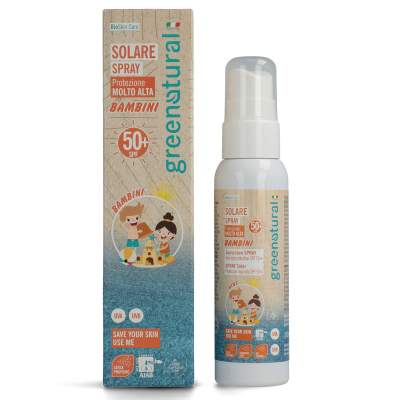 Solare Spray Bambini Spf 50+ filtri fisici | Greeantural