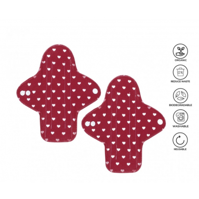 Assorbenti Lavabili Moon Pads Red Hearts set 2 pezzi | Terra Gaia