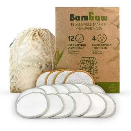 16 reusable makeup remover in bamboo Bambaw