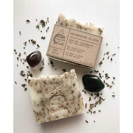 Handmade Soap Refreshing Elixir with Peppermint and Lemonmint essential oil - The Nature Witch Shop