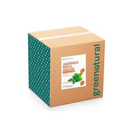 Bag in Box da 10 kg Detergente Liquido Eco Bio per Lavastoviglie con olio essenziale di menta ed eucalipto | GreeNatural