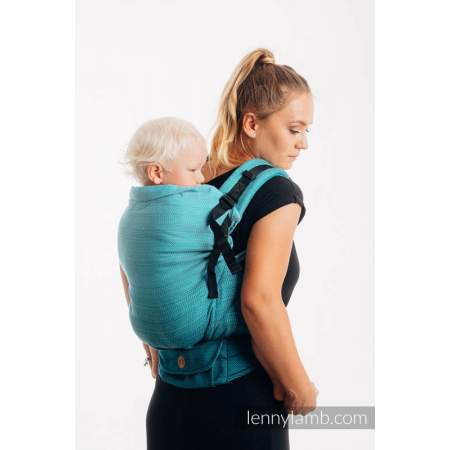 Ergonomic  Carrier Lenny Preschooler  Little Herringbone Ombre Teal   | Lenny Lamb